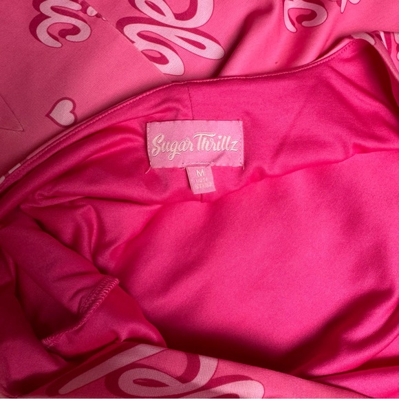 Life is Plastic Dolls Kill Fit n Flare Mini Dress | Sugar Thrillz Medium Pink - Picture 9 of 9